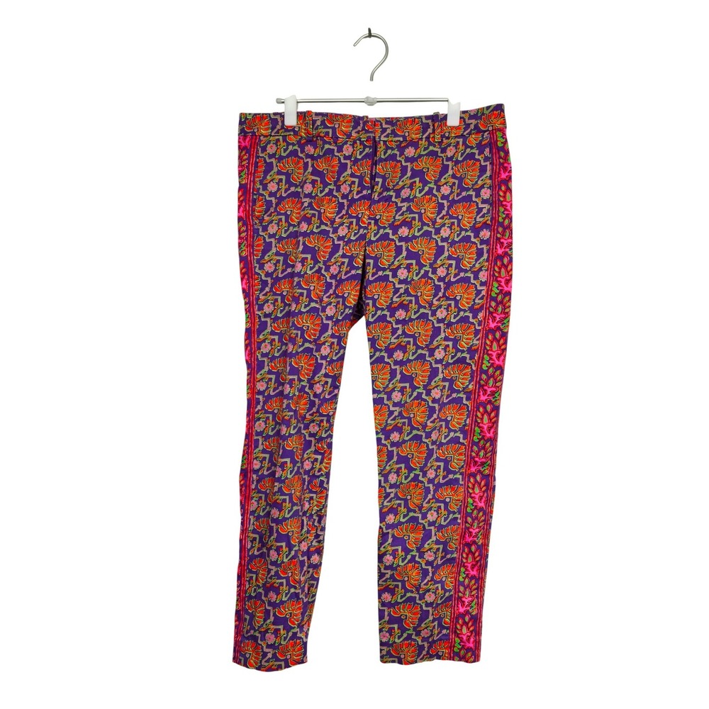 Polo Golf Ralph Lauren Women's Slim Pants Purple Floral Cotton Blend Size 12